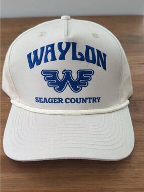 Waylon Seager Country Embroidered Rope Front Cap - Cream/Blue